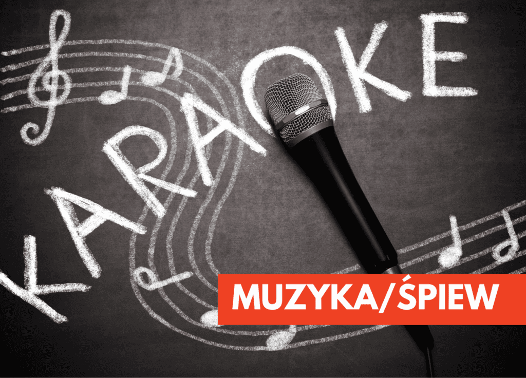 zdjęcie przedstawia mikrofon i napis karaoke