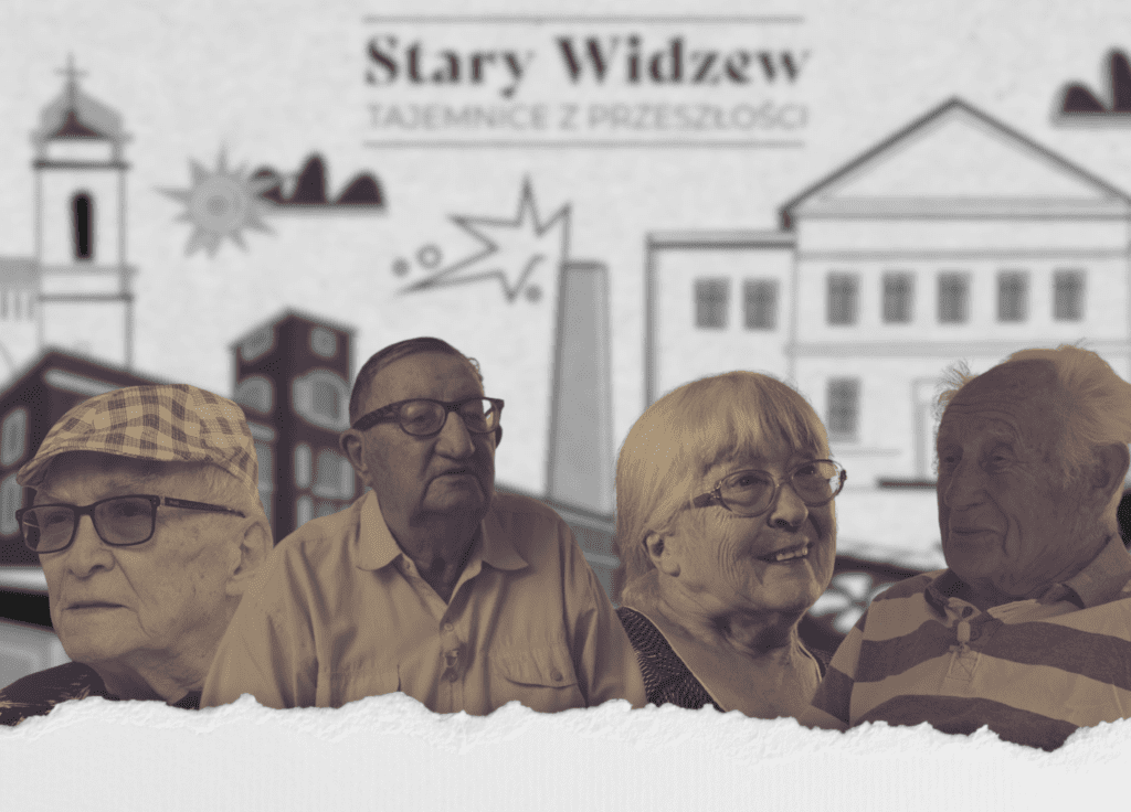 Grafika promująca wywiady z mieszkańcami Starego Widzewa