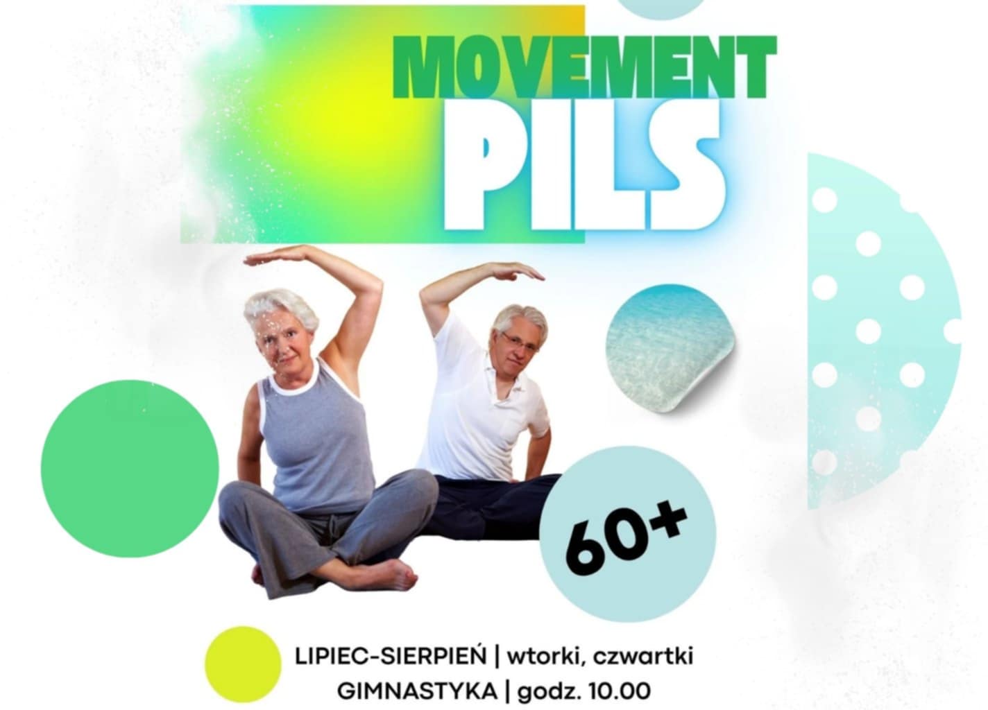 Grafika przedstawiająca ćwiczącą parę seniorów